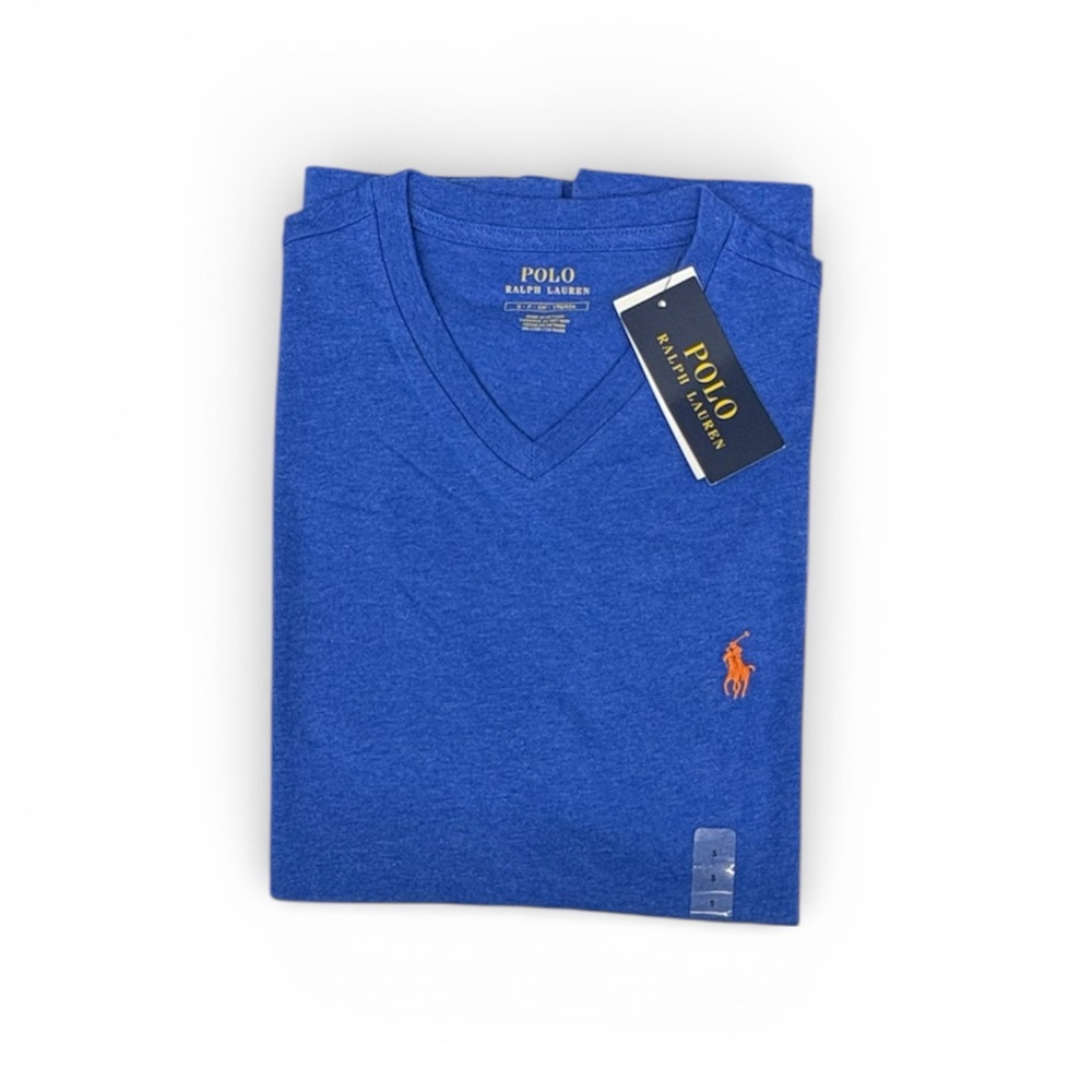 Polo by Ralph Lauren Blue V-Neck Shirt
